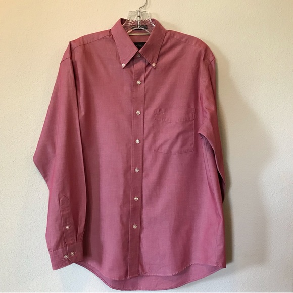 Van Heusen Regular Fit Long Sleeve Dress Shirt with Button Collar Size Small - Picture 2 of 14